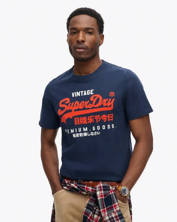 Camiseta Manga Corta Para Hombre Duo Vintage Logo