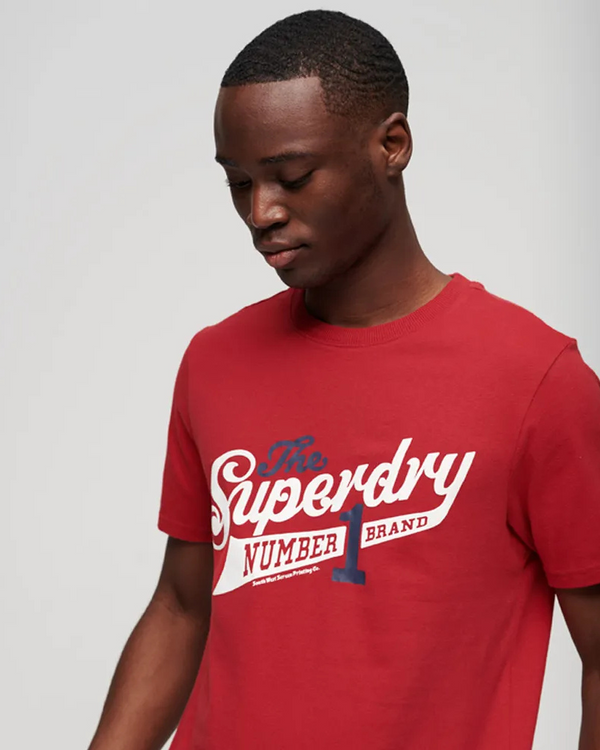 Camiseta Para Hombre Vintage Scripted College