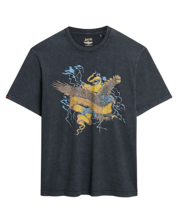 Camiseta Manga Corta Pra Hombre Biker Rock Graphic L Heavy