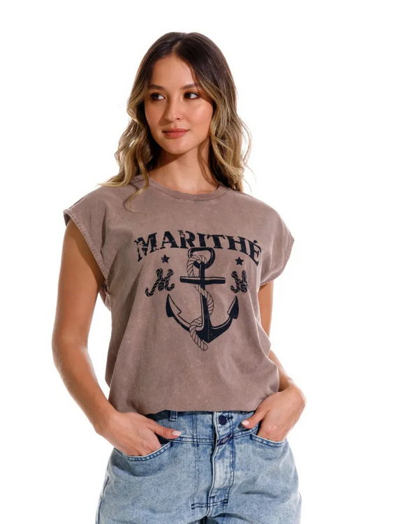 Camiseta Manga Sisa Para Mujer Alice Girbaud 59302