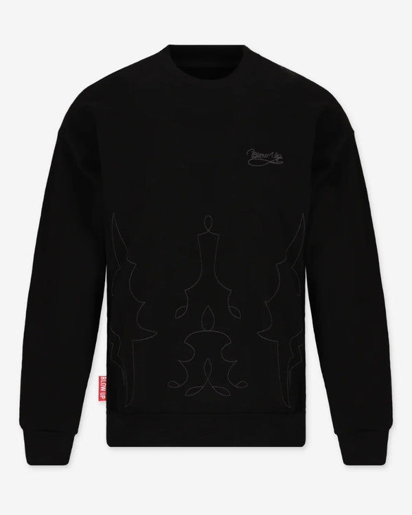 HOMECOMING BLACK CREWNECK SWEATER