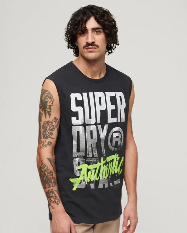 Camiseta Manga Sisa Para Hombre Photographic Logo Tank