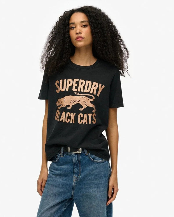 Camiseta Manga Corta Para Mujer Embellish Varsity Relaxed Tee