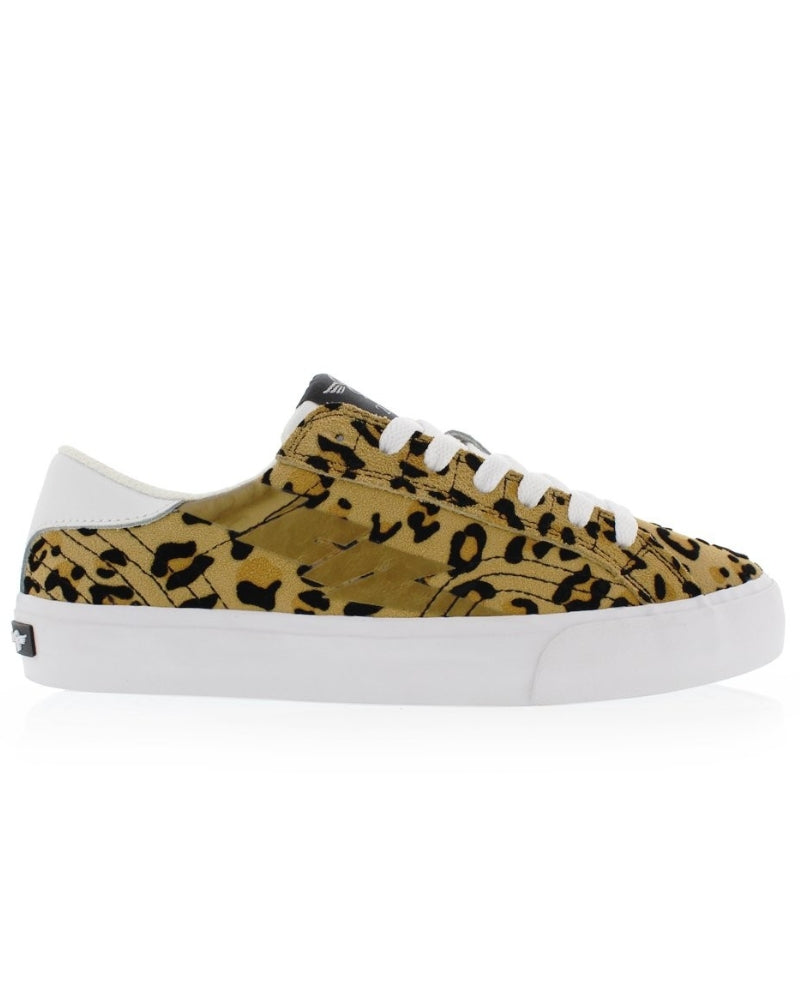 CREATIVE RECREATION WOMEN'S ZEUS SUEDE LO LEOPARD PRINT TAN/BLACK