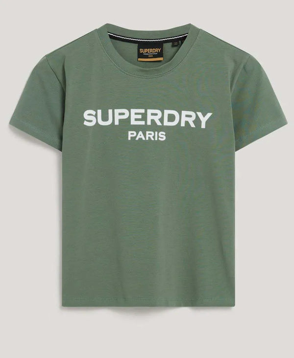 Camiseta Manga Corta Para Mujer Sport Luxe Graphic Fitted Tee