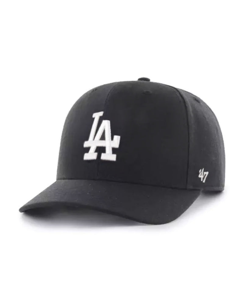 Gorra Los Angeles Dodgers 47 MVP DP Negra Logo Blanco